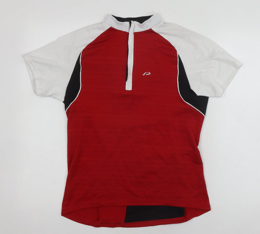 Protective Cycling Polo Unisex Red/Black UK 12 Jersey