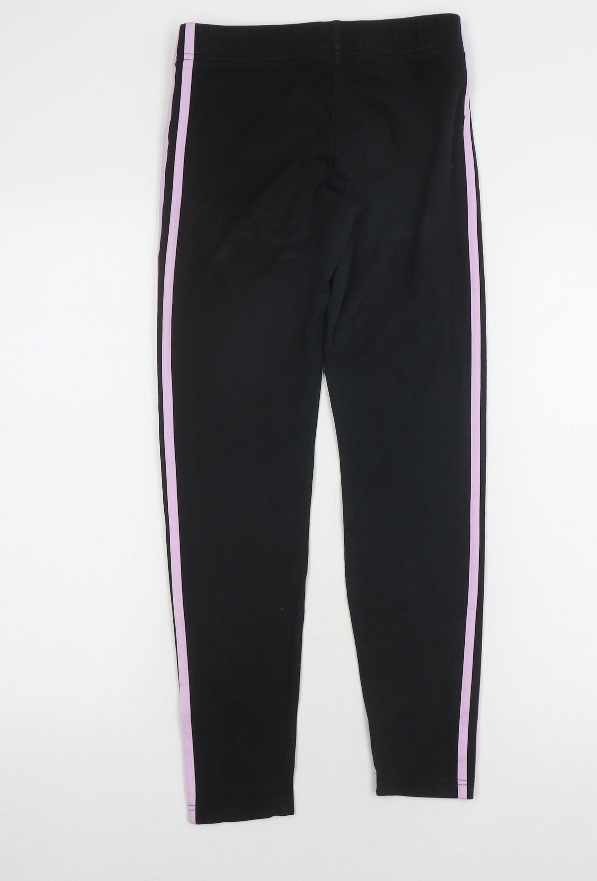 Back view of Adidas girls’ black track pants l regular fit activewear