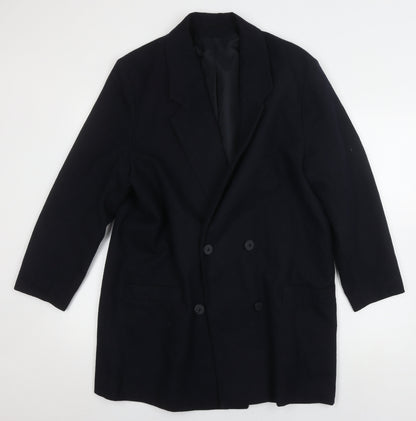 St Bernard Women's Black Wool Blend Overcoat Size 14