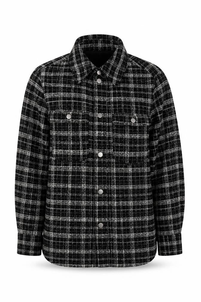 H&M Women's Black Check Tweed Jacket S