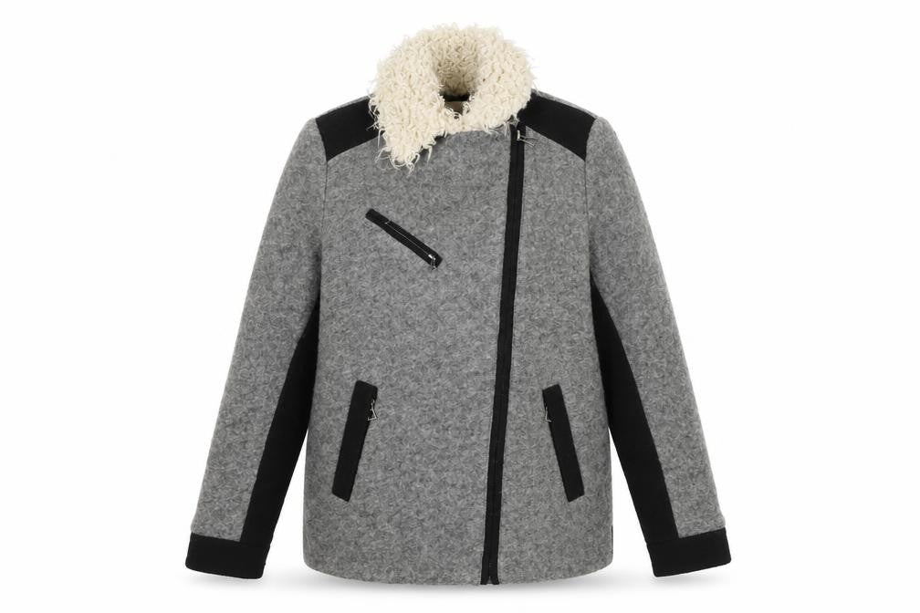 Zara Women's Grey Motorcycle Jacket, Size 14, Autumn/Winter