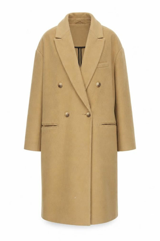 Topshop Women's Beige Long Overcoat Size 10