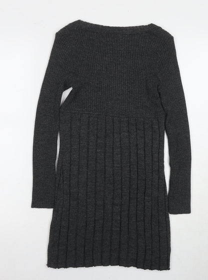 Kookai Women's Grey Pullover Jumper, Scoop Neck, Size 13