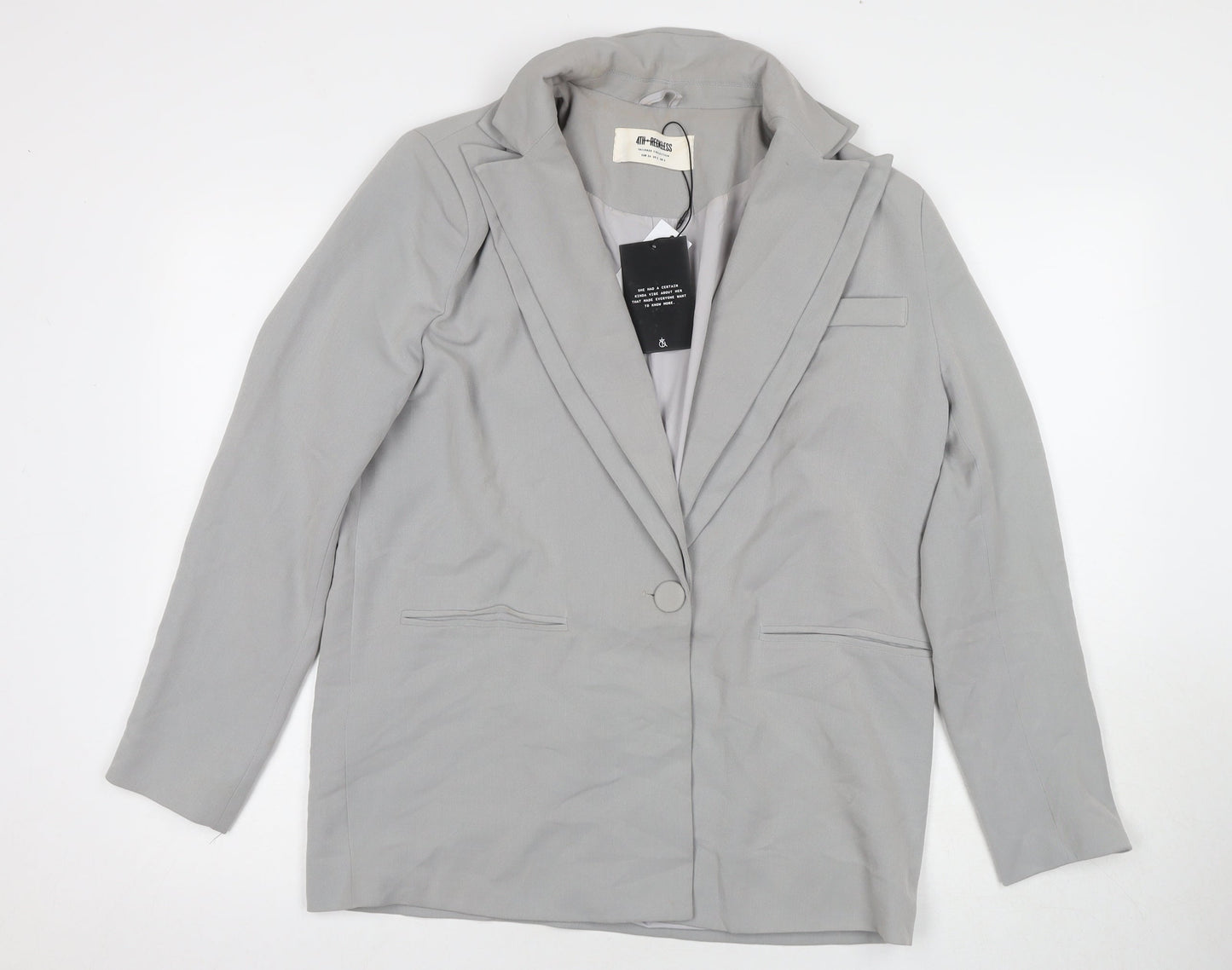4th & Reckless Women's Grey Blazer, Size 6, Tailored Style