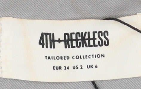 4th & Reckless Women's Grey Blazer, Size 6, Tailored Style