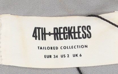 4th & Reckless Women's Grey Blazer, Size 6, Tailored Style