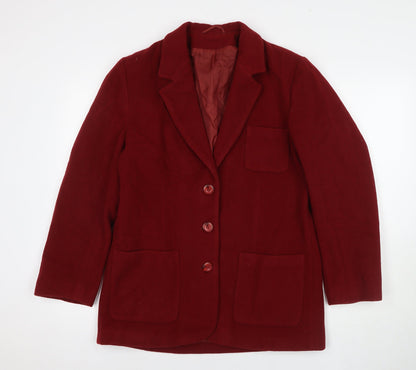 Additional front view of Dorothy Perkins Women's Red Wool Coat, size 12
