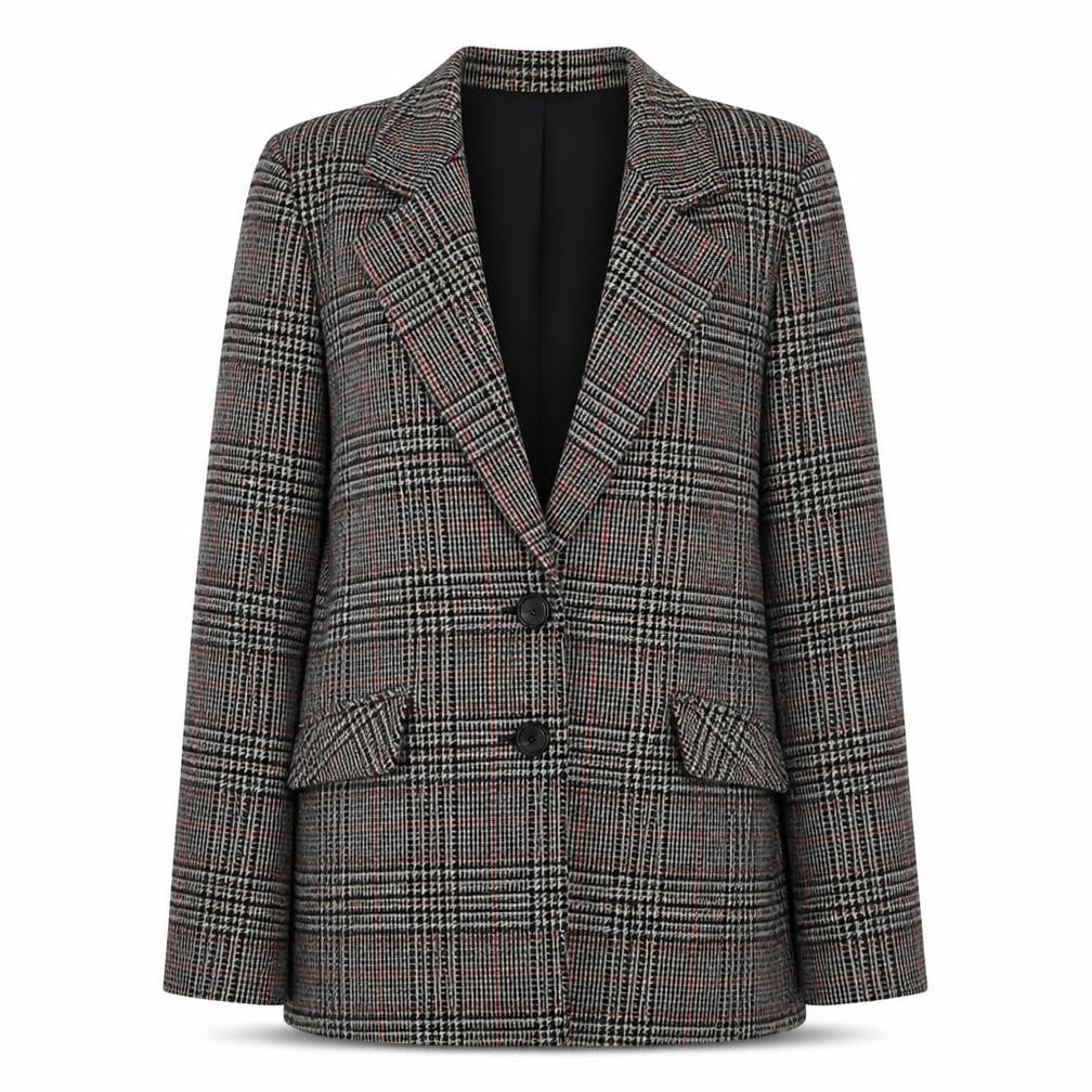 Reldan Women's Multicoloured Wool Check Jacket Size 10