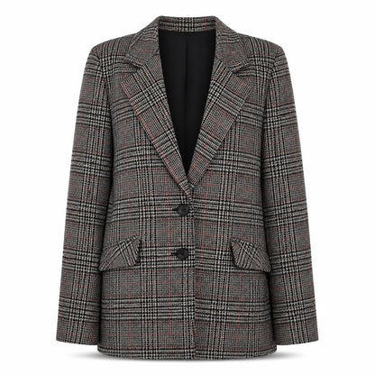 Reldan Women's Multicoloured Wool Check Jacket Size 10