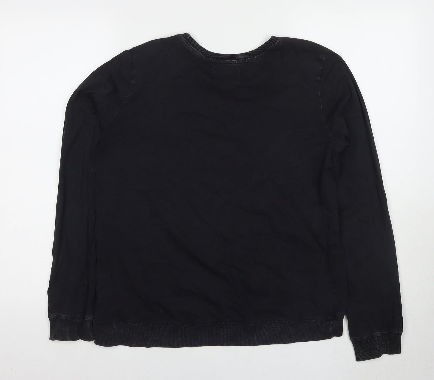 Reserved Women's Black Studded Long Sleeve T-Shirt M
