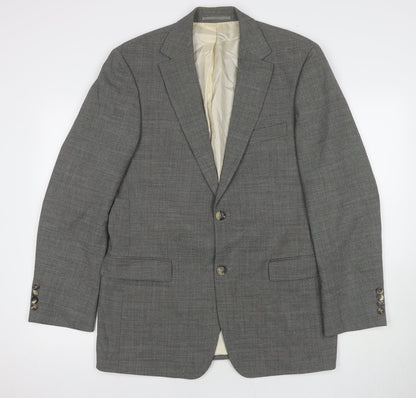 Hugo Boss Men's Grey Check Blazer Size L