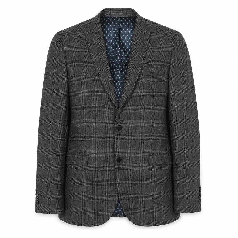 Next Men's Grey Check Blazer, Size 42R, Two-Button