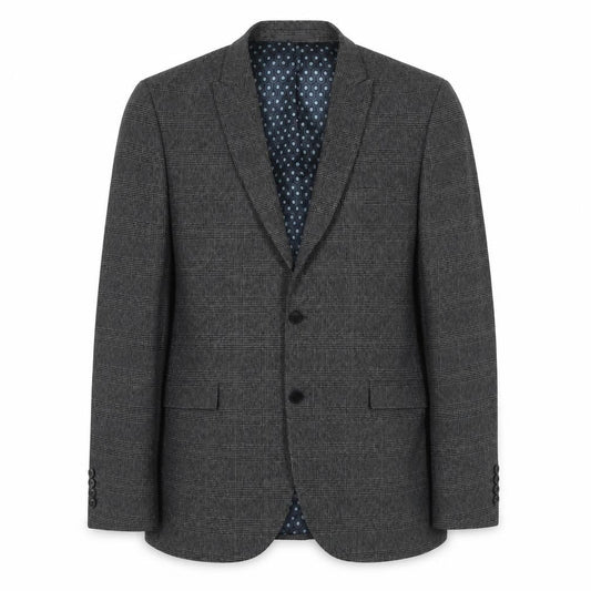 Next Men's Grey Check Blazer, Size 42R, Two-Button
