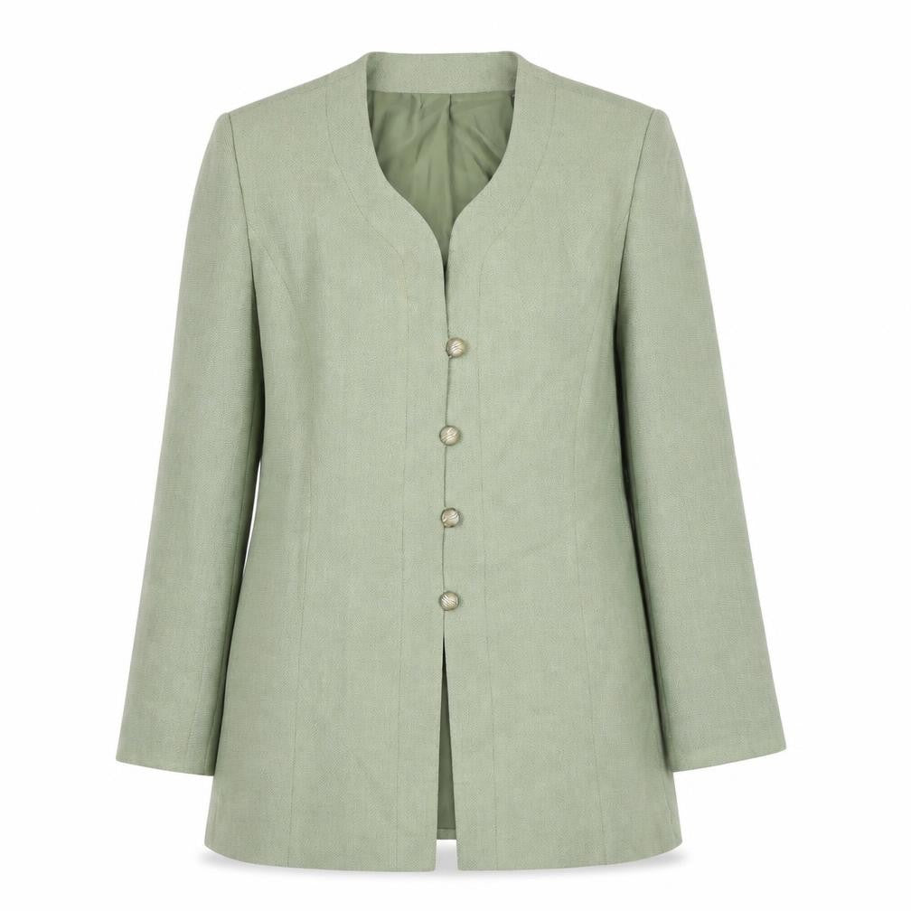 Jacques Vert Women's Green Blazer Size 14 Button Formal