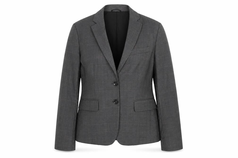 United Colors of Benetton Women's Grey Wool Blend Blazer Jacket Size 18