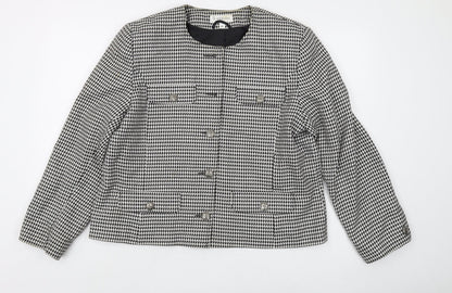 Fellini Women's Black Houndstooth Suit Jacket Size 18