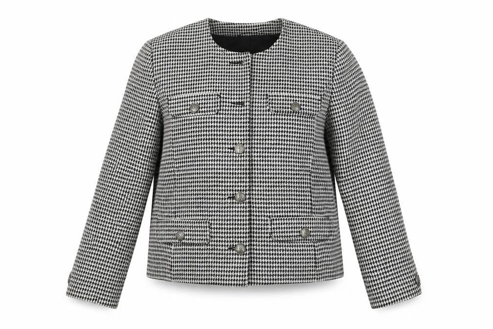 Fellini Women's Black Houndstooth Suit Jacket Size 18