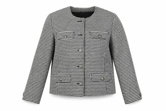 Fellini Women's Black Houndstooth Suit Jacket Size 18