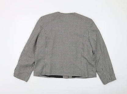 Fellini Women's Black Houndstooth Suit Jacket Size 18