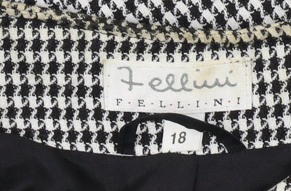 Fellini Women's Black Houndstooth Suit Jacket Size 18
