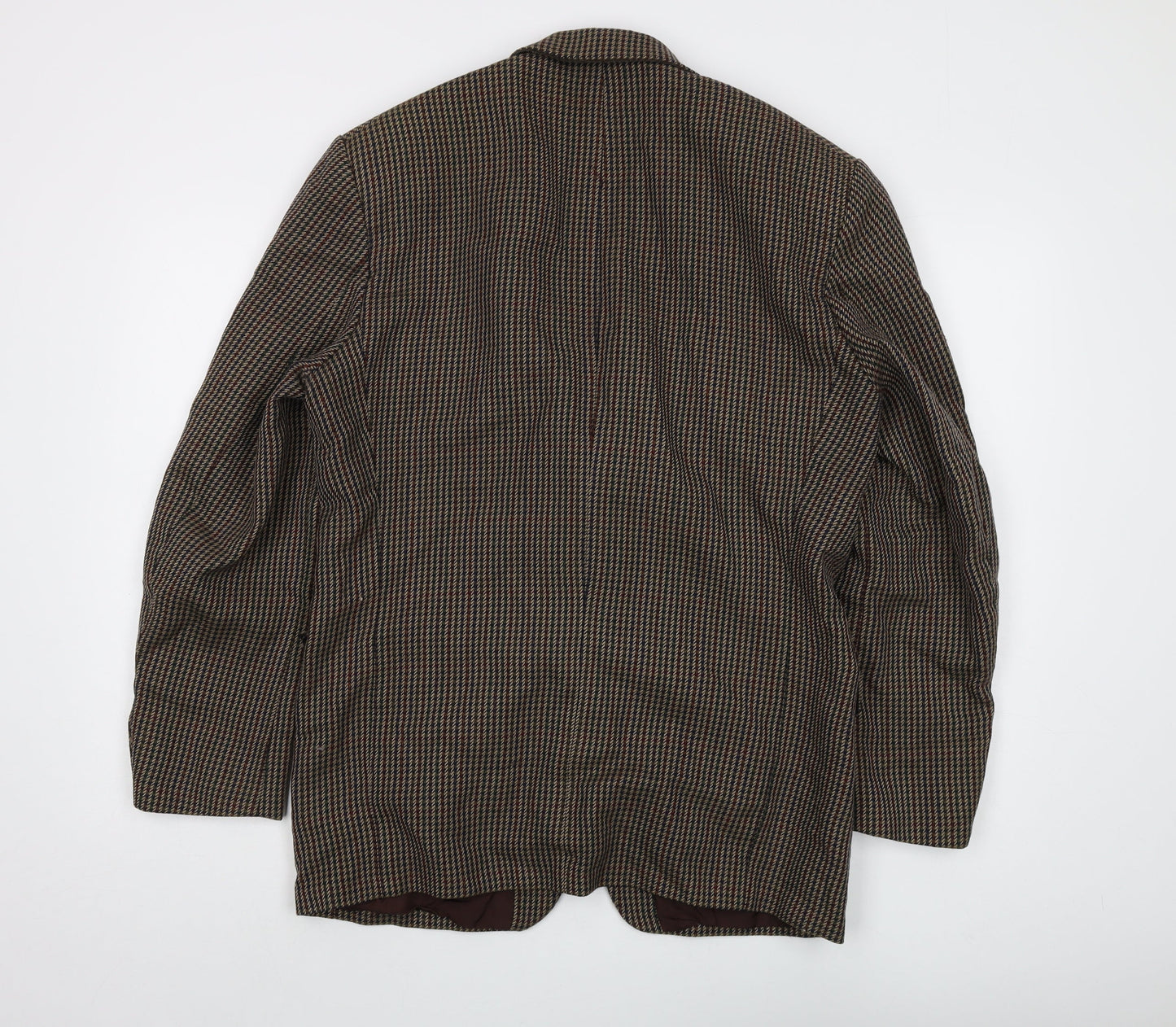 St Michael Men's Beige Check Blazer 40R Wool