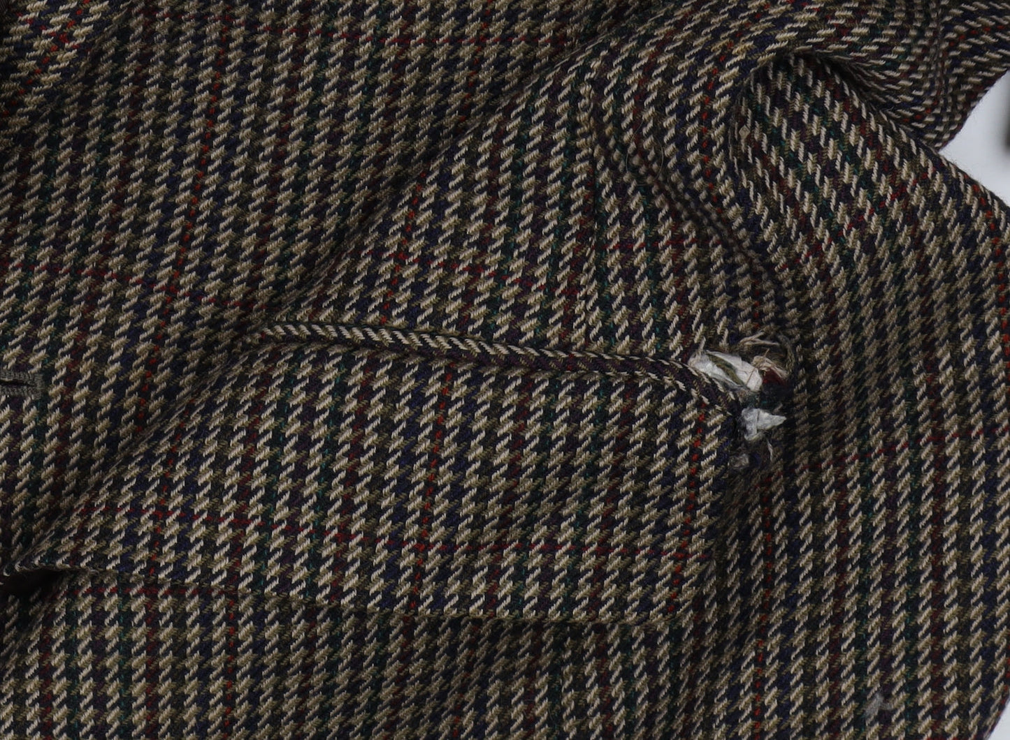 St Michael Men's Beige Check Blazer 40R Wool