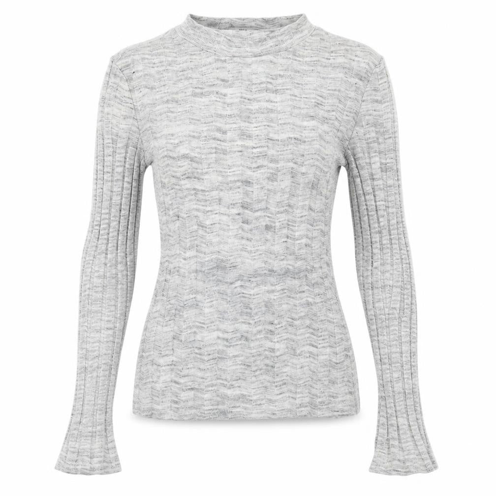 Mango Womens Grey Long Sleeve Knit Top XS