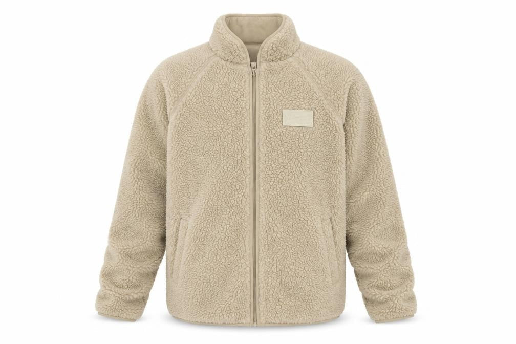 Topman Beige Men's Puffer Jacket L, Lightweight, Full Zip