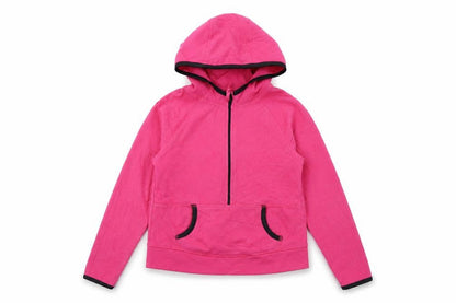 Front view of Crane girls’ pink full zip hoodie 7-8 years - cosy fleece