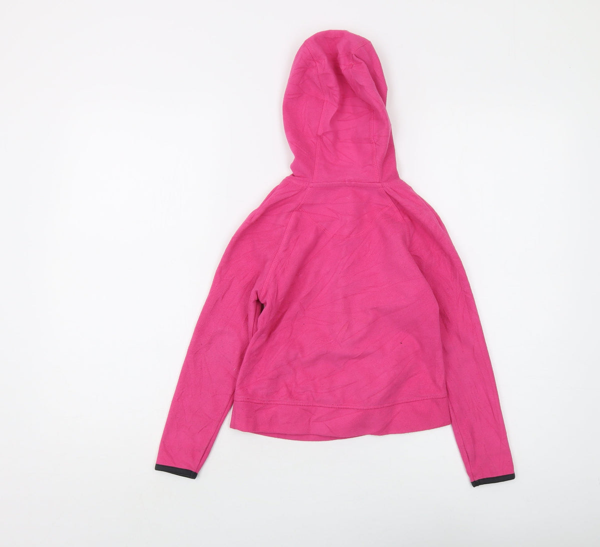 Back view of Crane girls’ pink full zip hoodie 7-8 years - cosy fleece