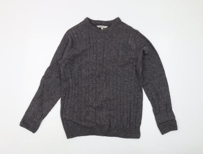 Additional front view of Crew Clothing Men's Grey Wool Pullover -, size S