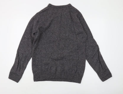 Back view of Crew Clothing Men's Grey Wool Pullover -, size S