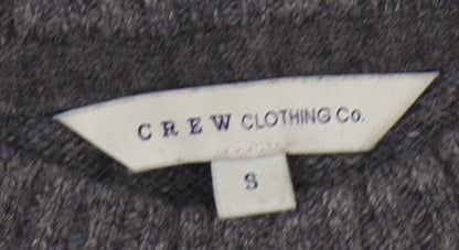 Close-up detail of Crew Clothing Men's Grey Wool Pullover -, size S