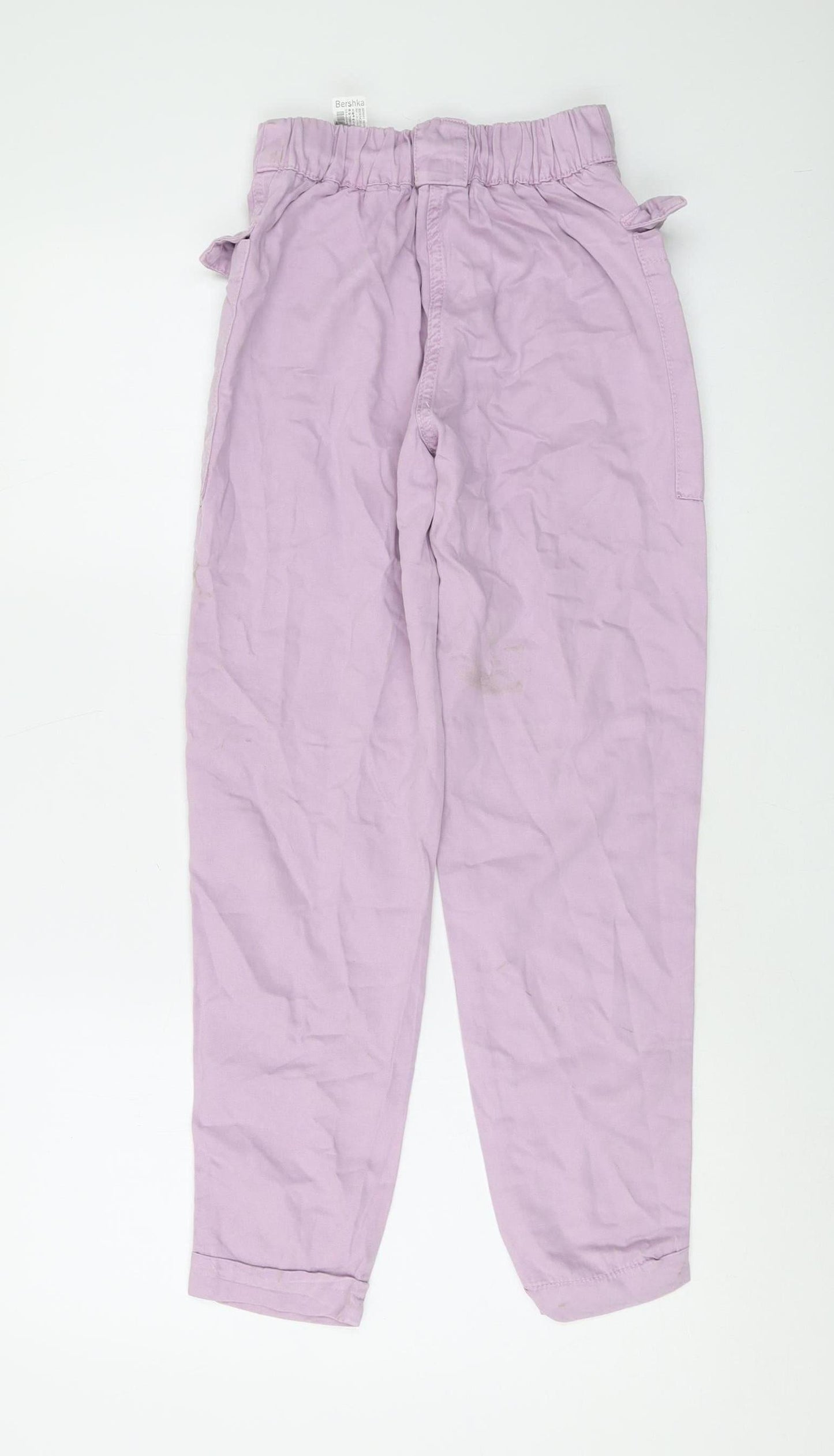 Bershka Women's Pink Cargo Trousers Size 4