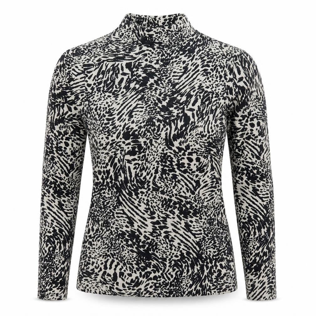 Mint Velvet Women's Black Animal Print Blouse M