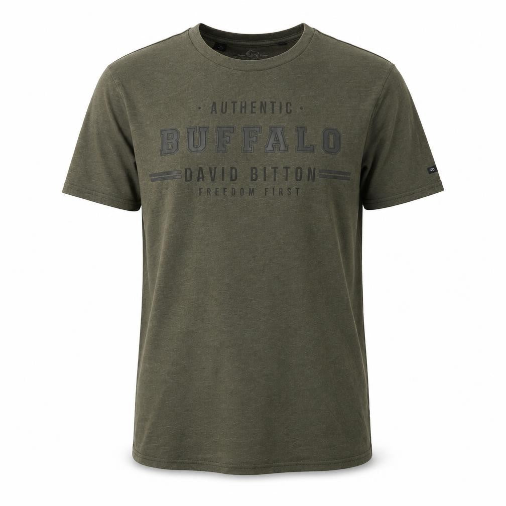 Buffalo David Bitton Men's Green T-Shirt L Regular Fit