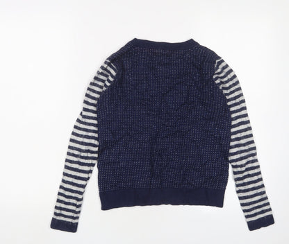 Dickins & Jones Women's Blue Striped Jumper - S
