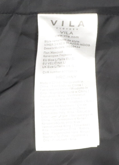 VILA Women's Black Blazer, Size L, Formal, Lined