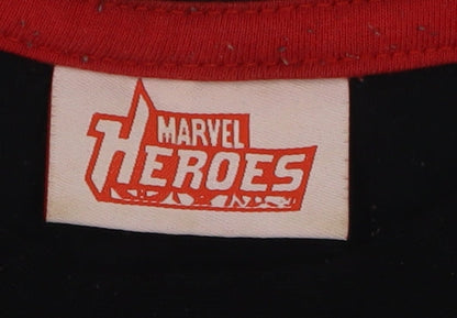 Preloved Marvel Boys Black Superhero T-Shirt 11-12 Years - Detail