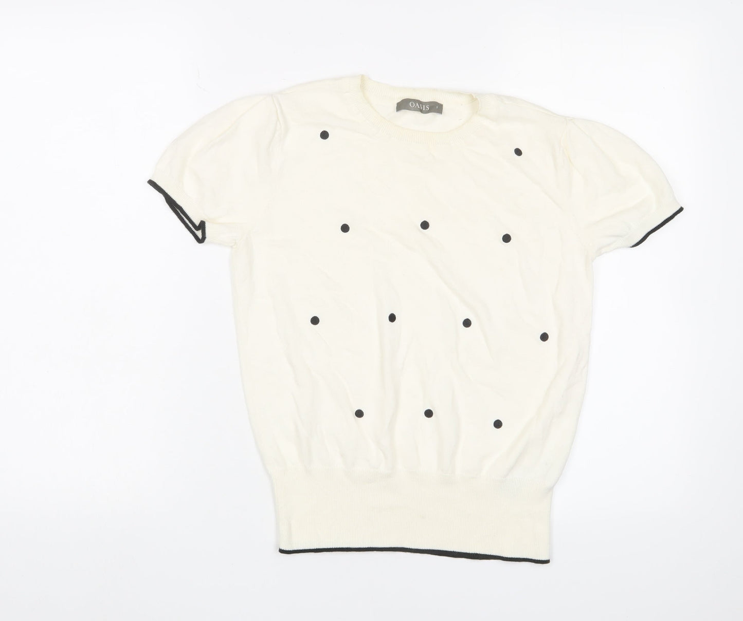 Oasis Women's White Polka Dot Pullover Jumper S