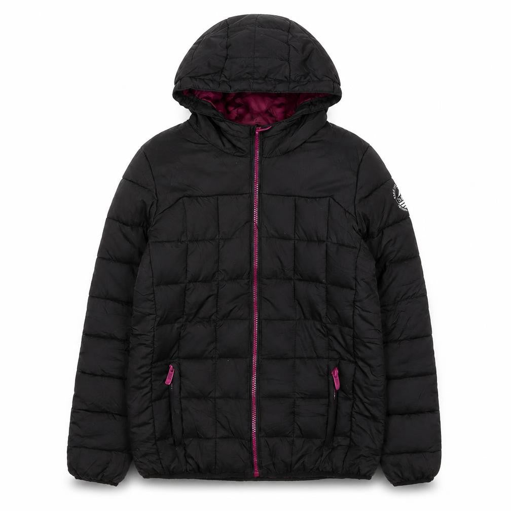 Surfanic Girls Black Puffer Jacket, Size 14, Hooded