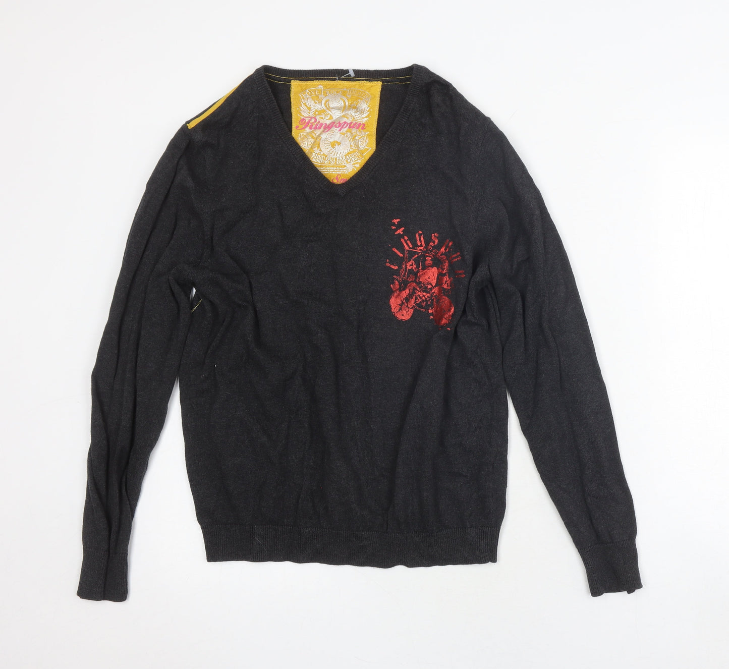 Ringspun Women's Black S Pullover Jumper