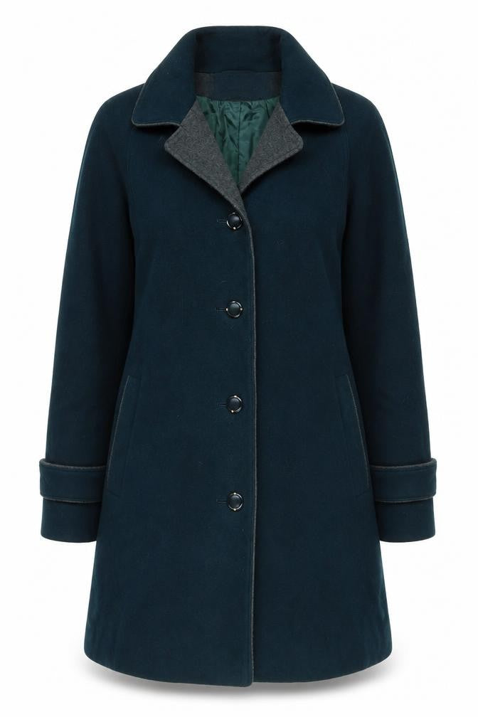 Lampert Women's Green Wool Overcoat Size 14