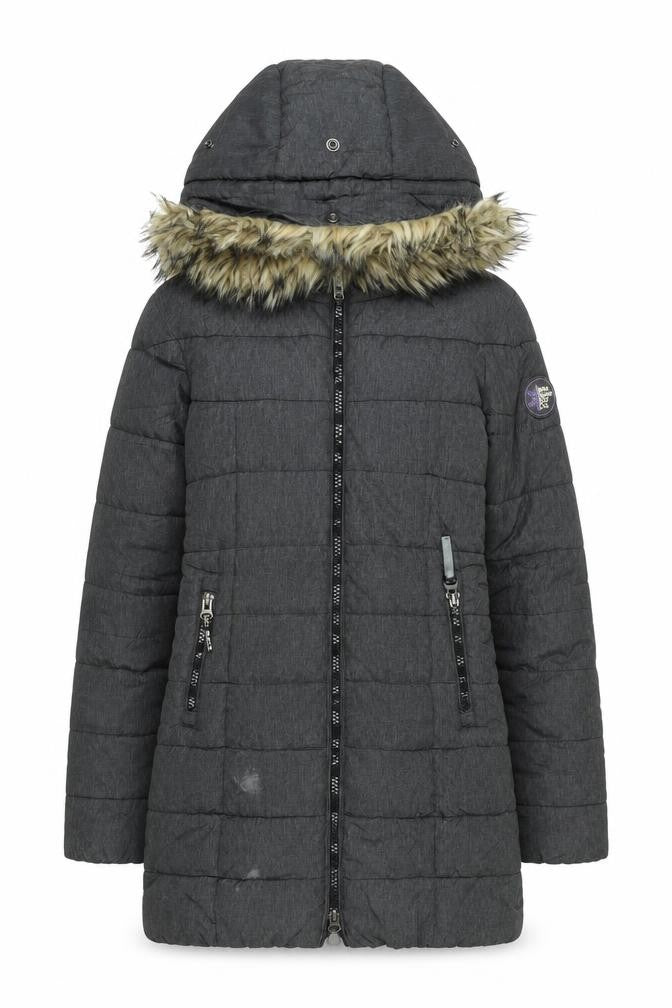 Superdry Women's Grey Parka Jacket, Size S, Winter Ready