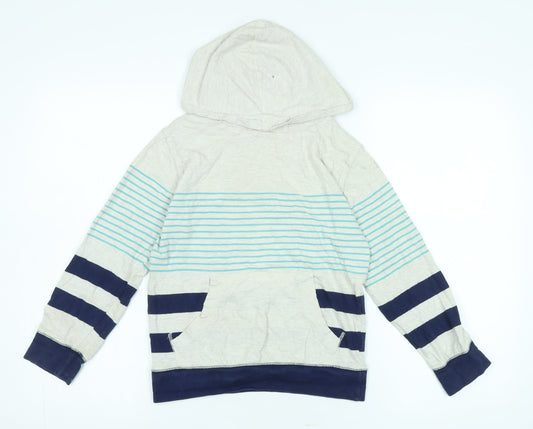Gap Boys Beige Striped Cotton Hoodie Pullover Size 8-9 Years