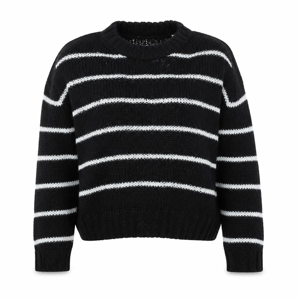 Superdry Women's Black Striped Pullover Jumper L
