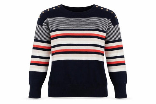 Isle Women's Multicoloured Striped Pullover Jumper - S