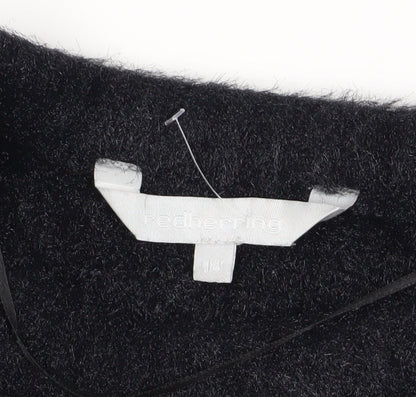 Close-up detail of Red Herring Women's Black jumper, size 14