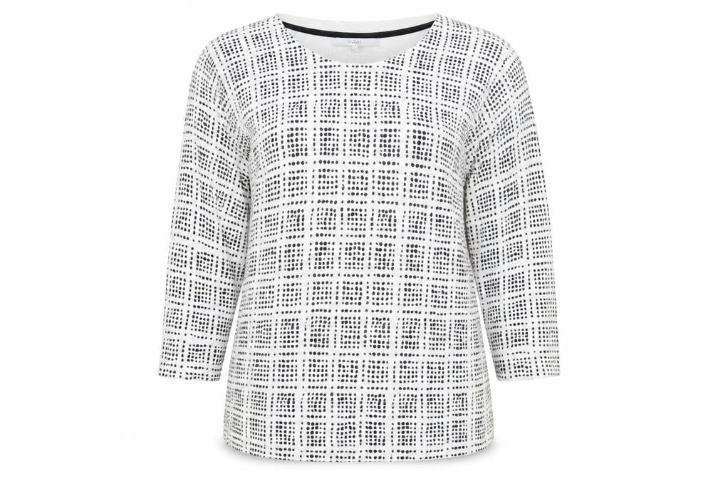 Next Women's White Geometric Jumper Size 12