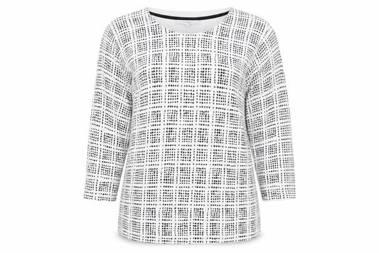 Next Women's White Geometric Jumper Size 12